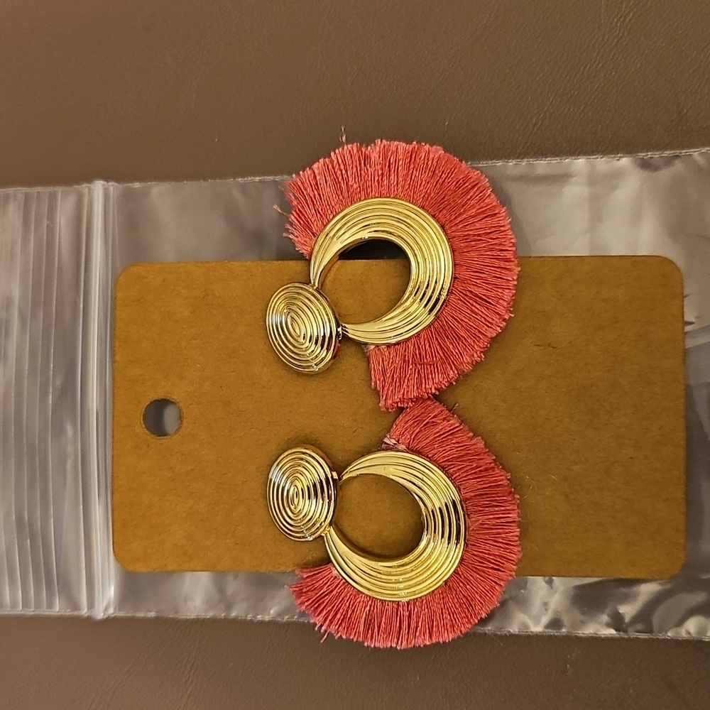 New pink and gold earrings